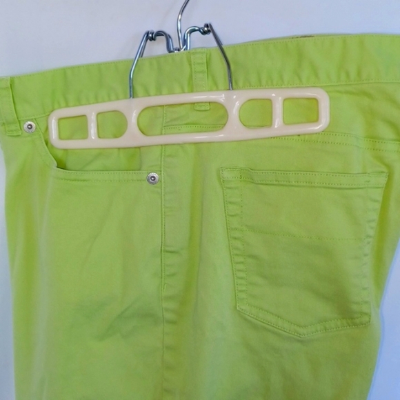 Lauren Ralph Lauren Stretch Ankle Jeans, Lime Green Size 12, 11" Rise, 25"Inseam - Picture 2 of 8